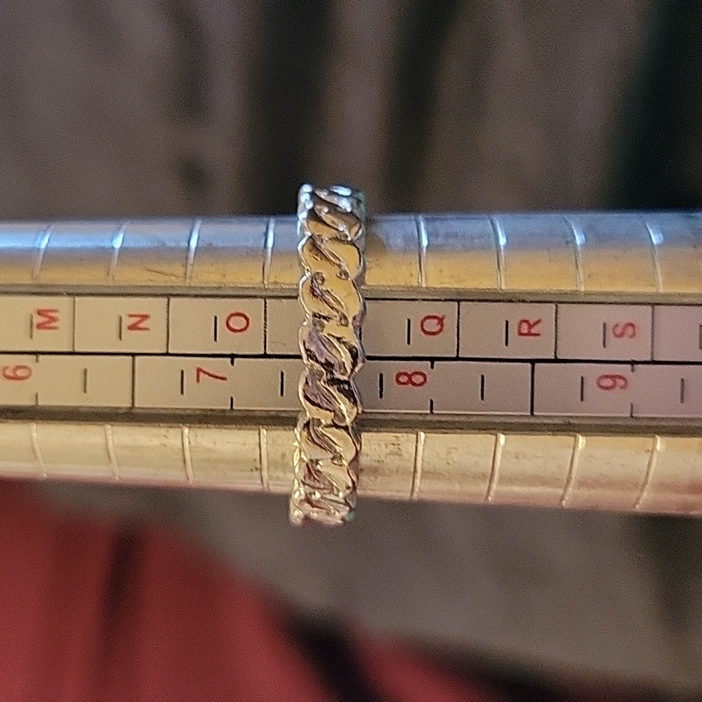Silver Circle Metal Chain Rope Band Size 7.5 - Picture 9 of 11
